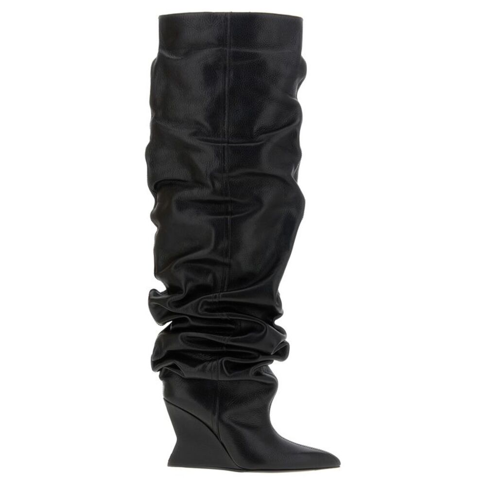 Balmain Black Calfskin Over The Women's Knee